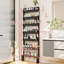 6 Tier Behind Door Storage Organizer Rack With Adjustable Hanging Baskets,Space Saver,Black