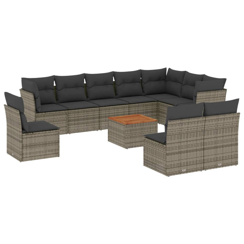 Ensemble de canapé de jardin Vidaxl, Gris, Gris
