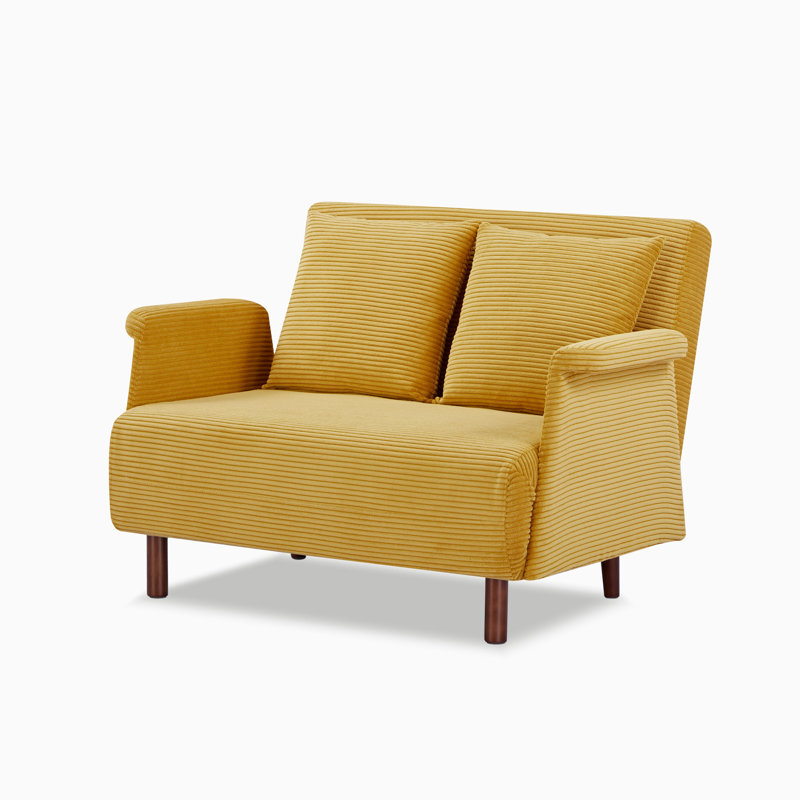 Finnick Velvet Accent Chair, Yellow Corduroy