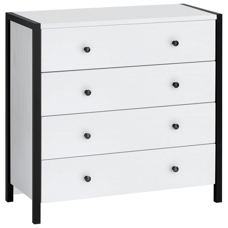 Commode 4 tiroirs Trustin Bensenville, Blanc