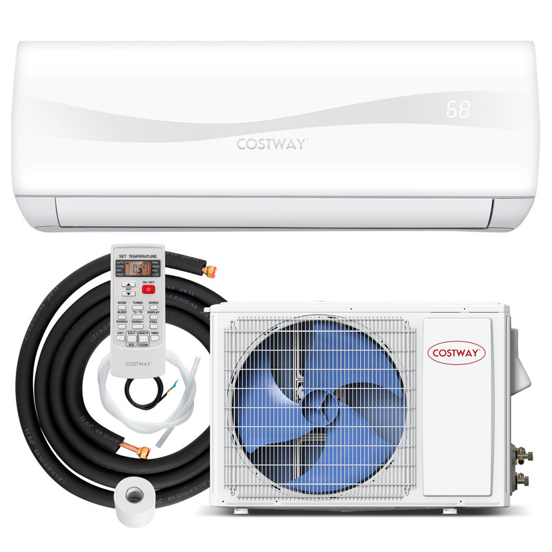 Costway 12000 BTU Ductless Mini Split Air Conditioner for 750 Square Feet with Heater and Remote Included