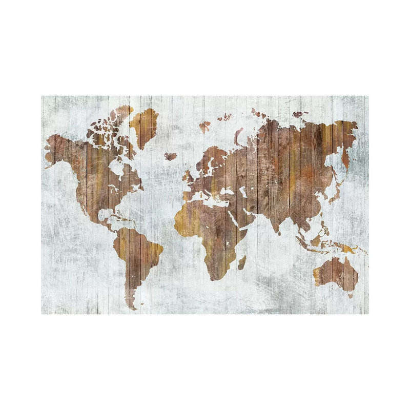 World Map II by Isabelle Z - Print on Canvas, 20.32 cm H x 30.48 cm W, Wrapped Canvas