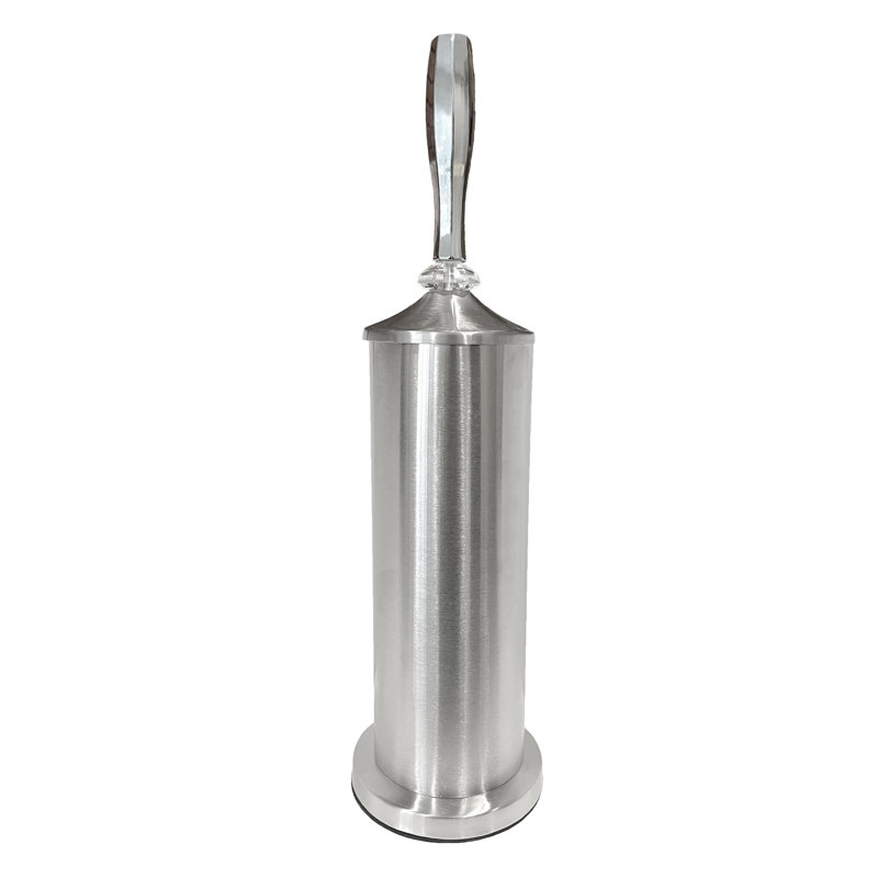 Ensemble de brosses de toilette en acier inoxydable de 16 po de hauteur avec support, Nickel satiné / acier inoxydable