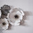 Metal Wall Art with Layered Flowers in White and Gray 57 Inch Wide 3D Floral Wall Decor for Living Room Bedroom or Entryway
