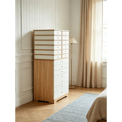 Armoire à bijoux multi-tiroirs en bois massif
