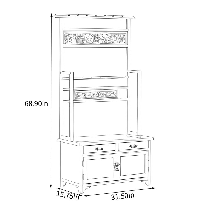 Portemanteaux élégant, Brun jaunâtre