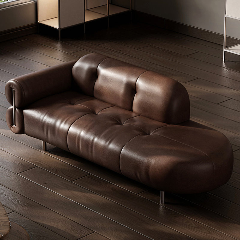 Chaise longue de loisirs créative et moderne, Café, Orienté à gauche (vu de face)