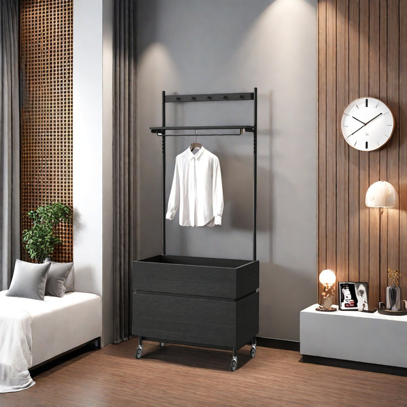 Coat Rack with 2 - Drawer Storage