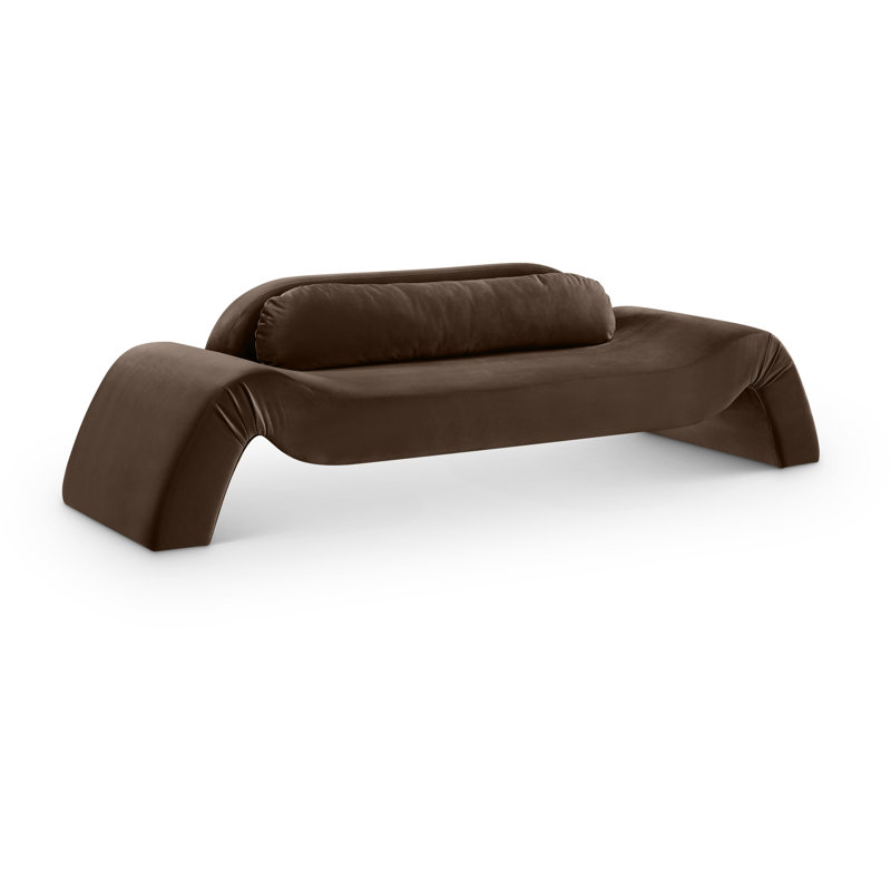 Causeuse Austin, Velours brun, 29.5" H x 107" W x 34" D