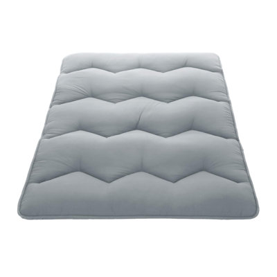 Matelas de futon japonais pliable de 3 po d'épaisseur, tapis Tatami en mousse, gris clair, grand