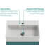 Lavabo de salle de bain en céramique blanche de 20 po x 14 po, surface lisse non poreuse, décor contemporain, bords sécuritaires lustrés intégrés pour la cuisine 1 trou de robinet, trop-plein, égratignure, style, bords, facile à entretenir