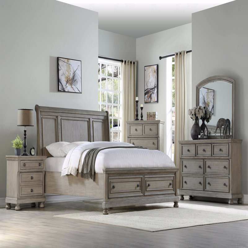 Commode 5 tiroirs, Gris