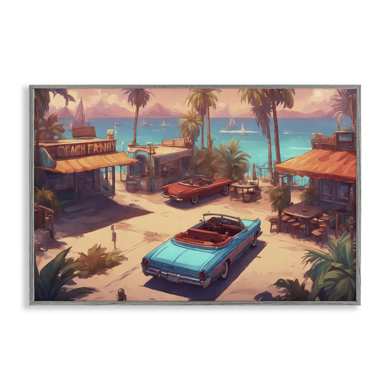  «Bright Beach Hues View», estampe numérique par Noah Bay, H 12 po x l 18 po, Estampe numérique Farmhouse