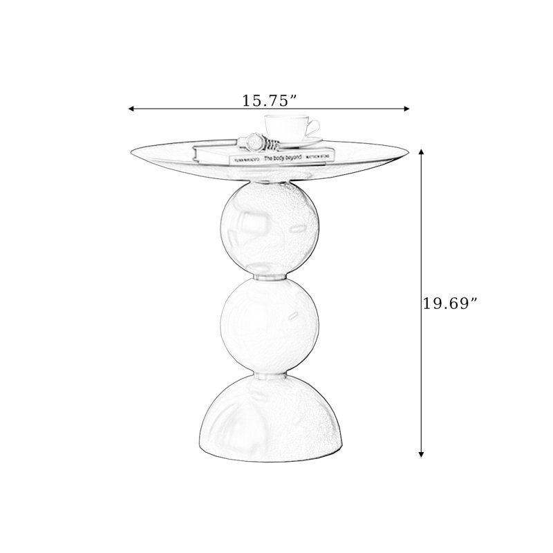 Table de bout moderne en acier au carbone