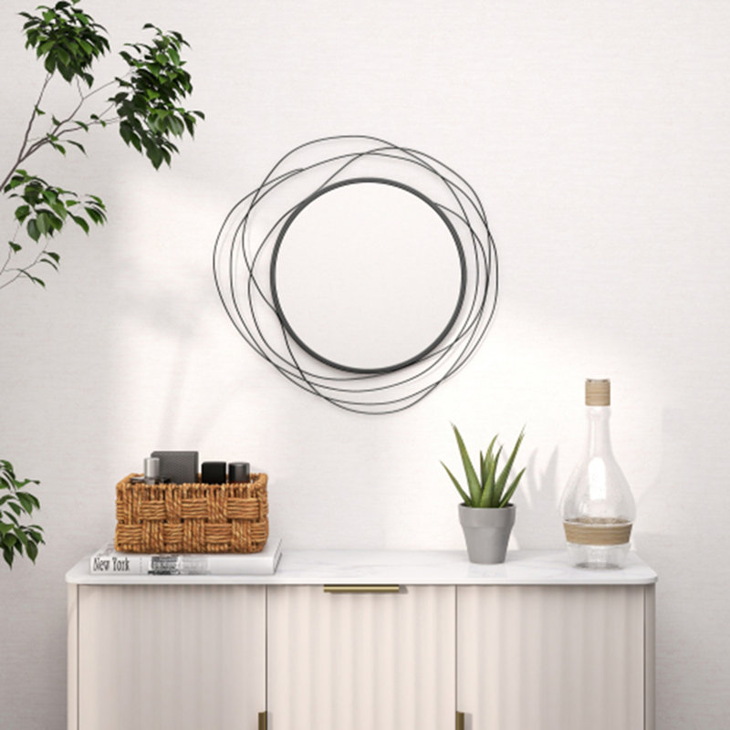 Wall Art Modern Mirror, Black