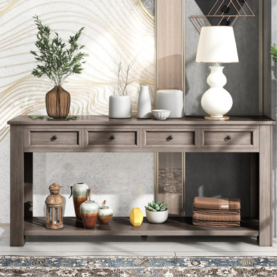 Console rectangulaire avec tiroirs - Gris gris