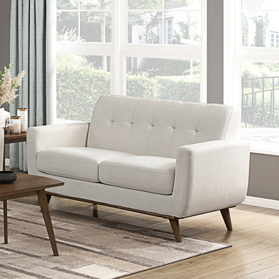 Contemporary Love Seat With Tufted Back