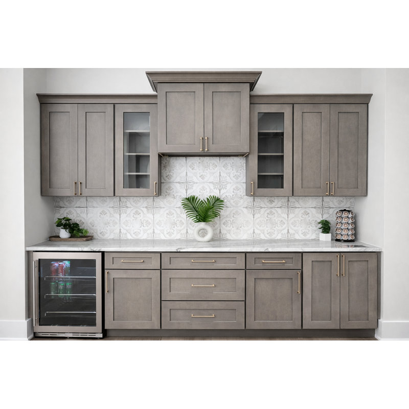 Armoire-pont murale de style Shaker de 36 po de largeur DL 36 po x H 12 po x P 12 po DL Cabinetry (prête à assembler) - bois flottant