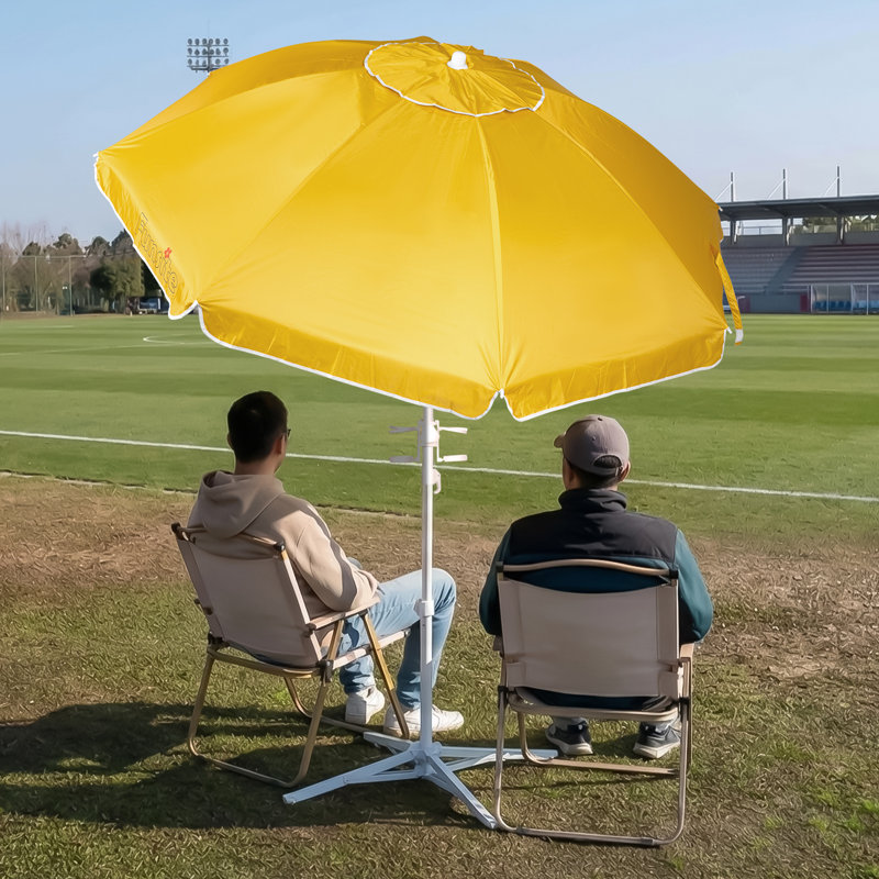 Parasol de plage inclinable 6,5 pi avec sac de transport, Jaune
