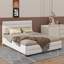 Grand lit plateforme tapissier avec lit gigogne simple et deux tiroirs-558025847