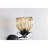 Black Finish Wall Sconce With Crystal Flower Shade And Teardrop Pendants