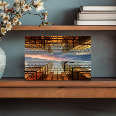 Massetti - Golden Mirrors Abstract Contemporary Architecture City Wall Art