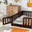 Full Size Floor Platform Bed With Fence And Door, Perfect For Small Rooms And Eco-Friendly Living