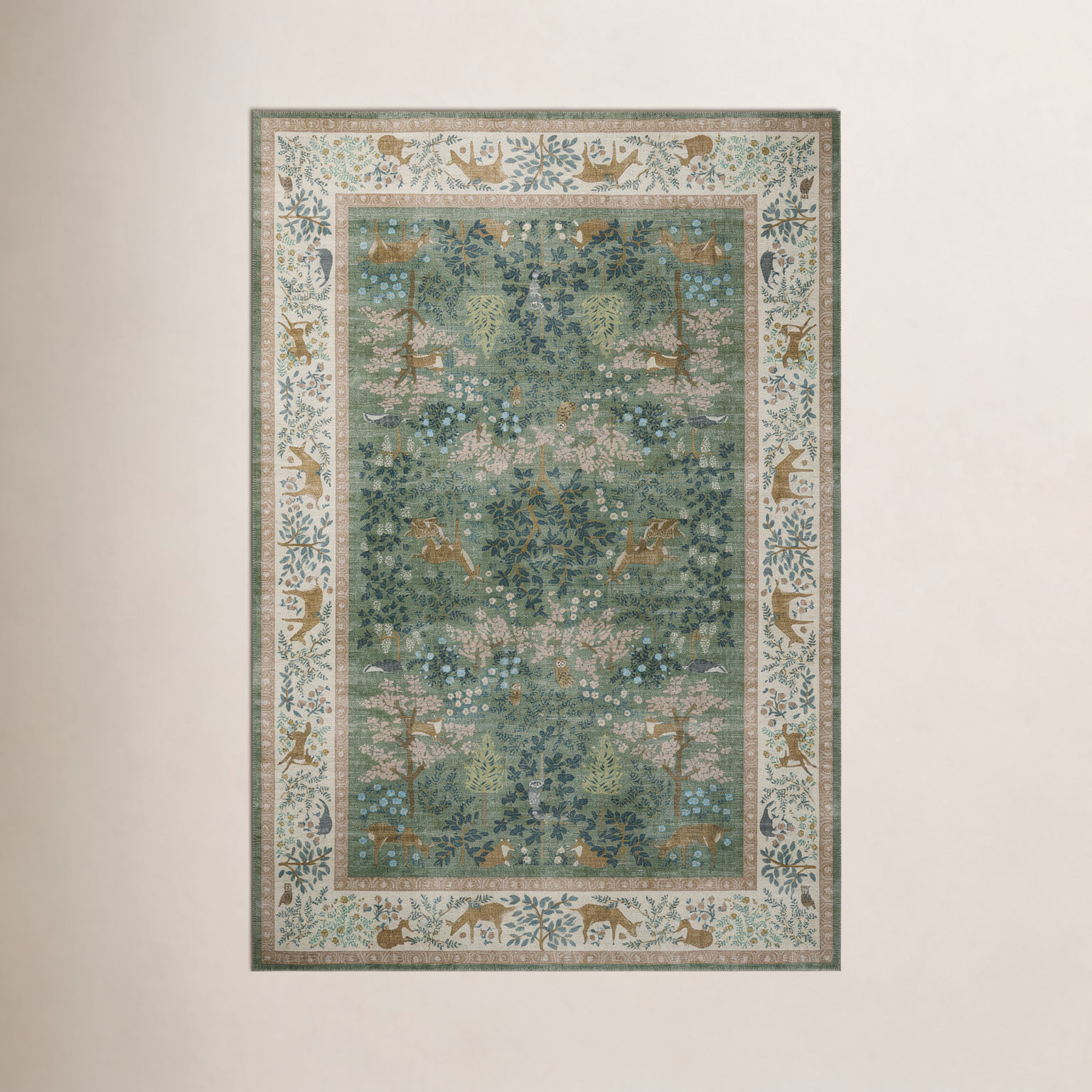 Canopy Sage / Blush Area Rug, Rectangle 6' x 9'