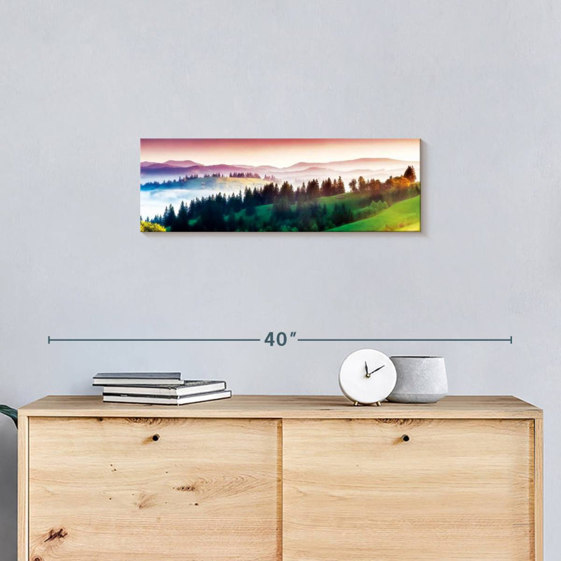 Paysage des Carpates sur toile, H 8 po x l 24 po x P 1 po