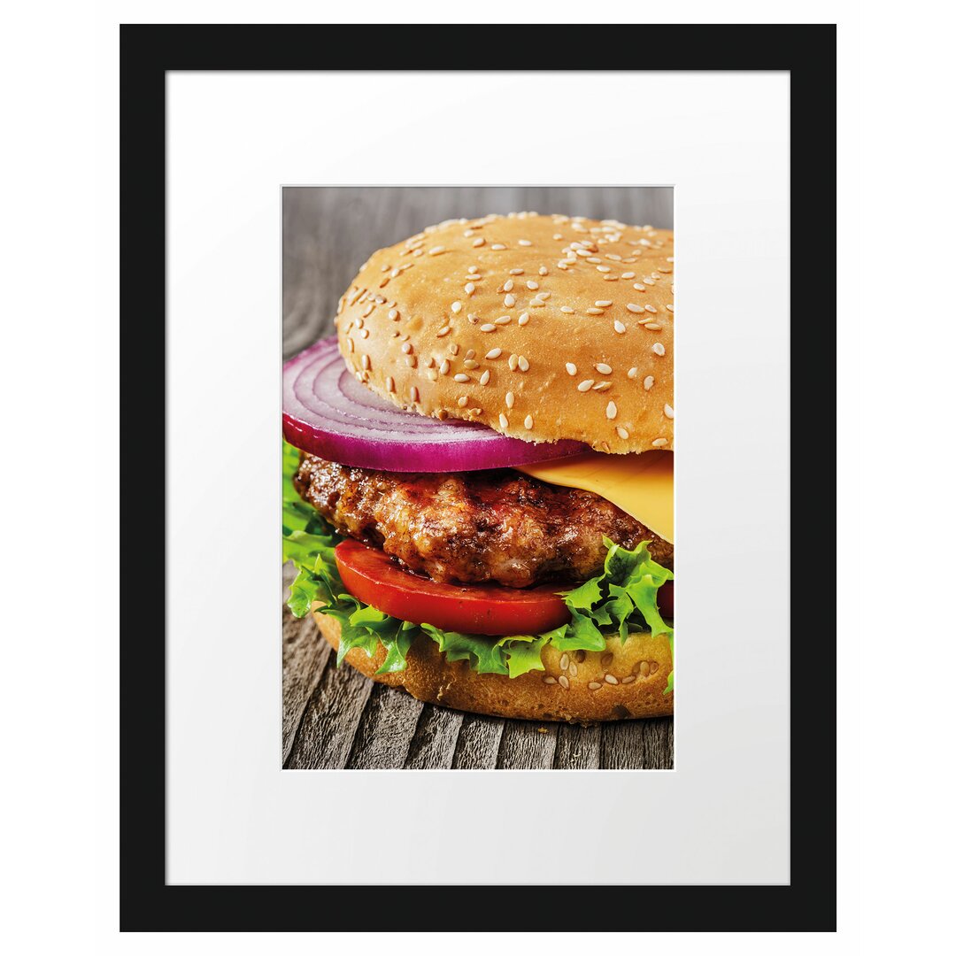 Gerahmtes Poster Leckerer Cheeseburger