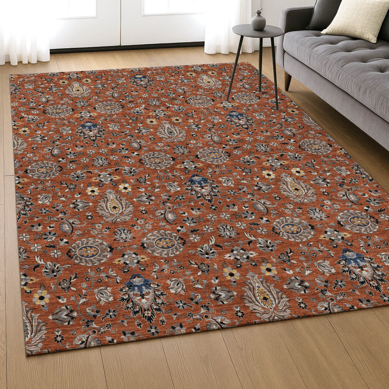 Tapis de qualité supérieure lavable à la machine Mayfield AMF2192 global, Paprika, 9 pi x 12 pi