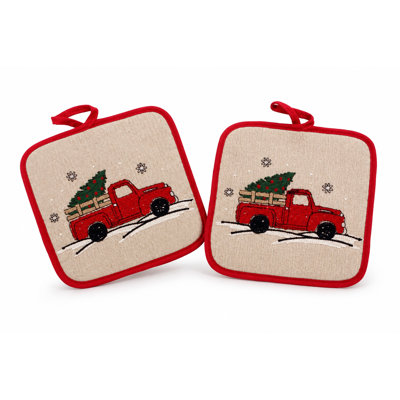 Maniques de camion de Noël 8,5 po x 8,5 po