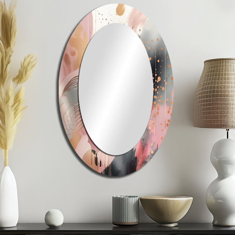 Miroir mural rose Modern, 36" x 24"