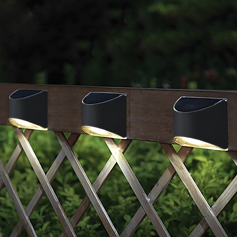 Stainless Steel Solar Powered Integrated LED Metal Deck Light, Black