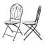 Ensemble de 2 chaises bistro vertes pliantes en métal de 36,5 po de hauteur avec siège en céramique