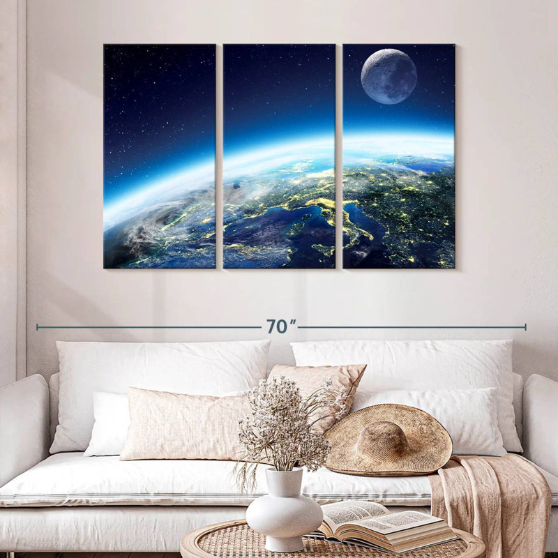 Oberle City Lights From Space, 32" H x 50" W