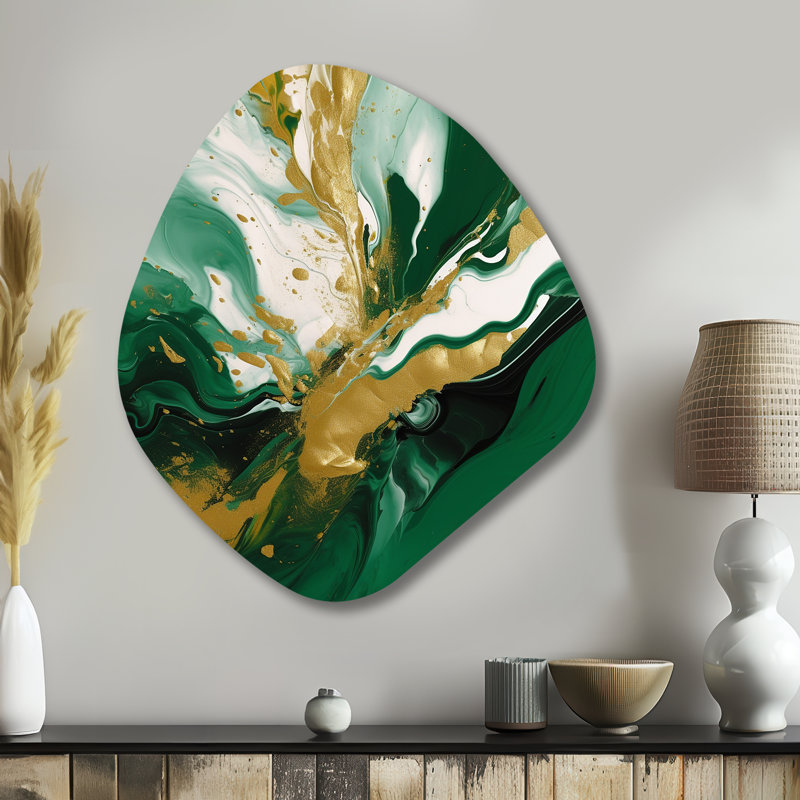 Kathrine - Abstract Nebula Shape Assymterical Metal Wall Art, 35" H x 31" W x 1" D