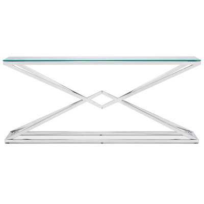 Mongillo 71'' Glass Top Console Table