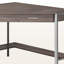 Bureau d'ordinateur Herald au fini taupe foncé avec pieds en métal argenté, H 29,88 po x l 41,88 po x P 41,88 po