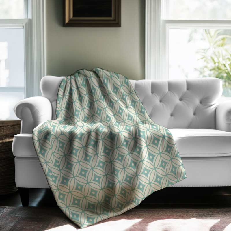 Menthe et brun clair - Couverture sherpa de qualité supérieure 1 pièce, L 60 po x L 80 po