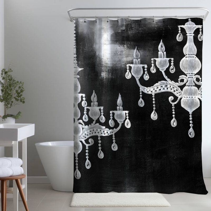 Shower Curtain SL4 – Polyester Shower Curtain, Dye Sublimation Print, 71" W × 74" L