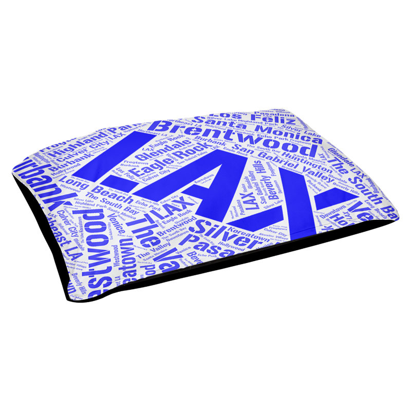 Coussin de chien « districts », Grand (l 40 po x P 30 po x H 14 po), Bleu, Los Angeles
