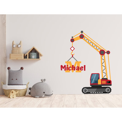 Adhésif décoratif grue sur chenilles