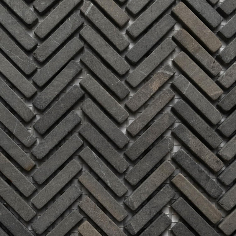 Carreau de mosaïque en pierre à chevrons crème CNK Tile - pierre naturelle non polie de 12 po x 12 po pour les murs de la salle de bain, dosseret de cuisine et pièces décoratives - Installation facile, durable et facile - Paquet de 1