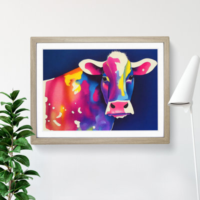 Colourful Cow Vol.2 Abstract - Framed Print