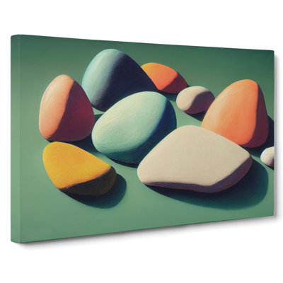 Selection Of River Pebbles - Wrapped Canvas