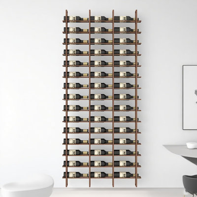 Large Wall Mount Wine Rack, 16 Tier 48 Bottle Wine Storage Organizer Display Holder, Modern Metal Wine Storage For Wine Cellars, Home Bars, Kitchens, by Orren Ellis