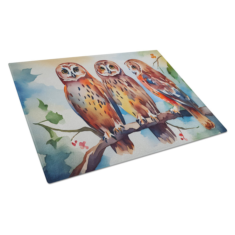 Owls Glass Cutting Board