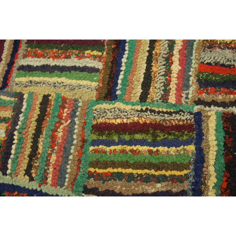 Antique American Hooked Hallway Runner Rug