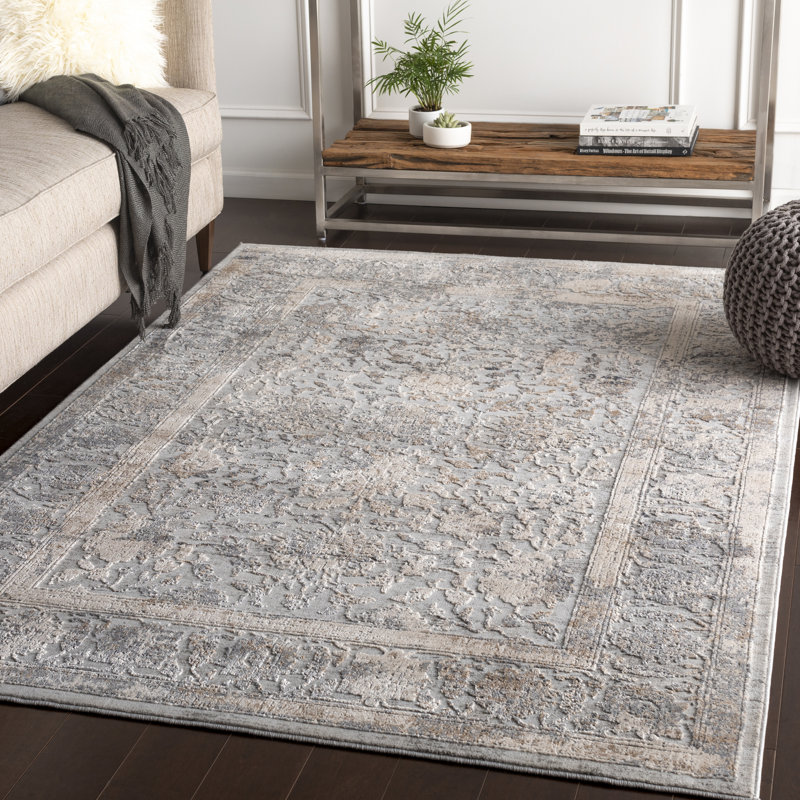 Tapis ivoire / gris Kobe, Rectangle 9 pi 3 po x 12 pi 3 po